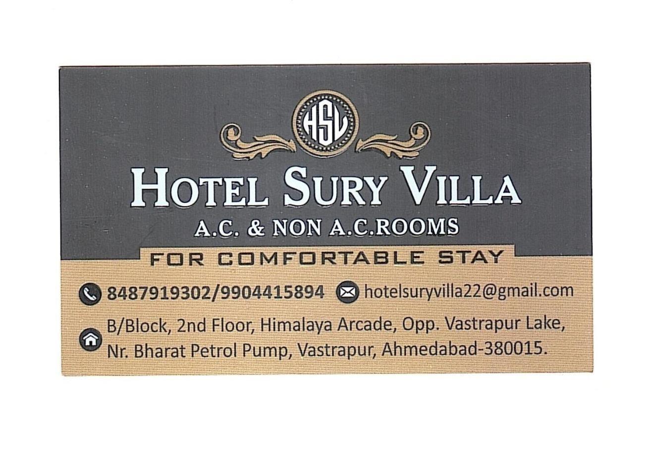 Hotel Sury Villa Amhedabad Dış mekan fotoğraf